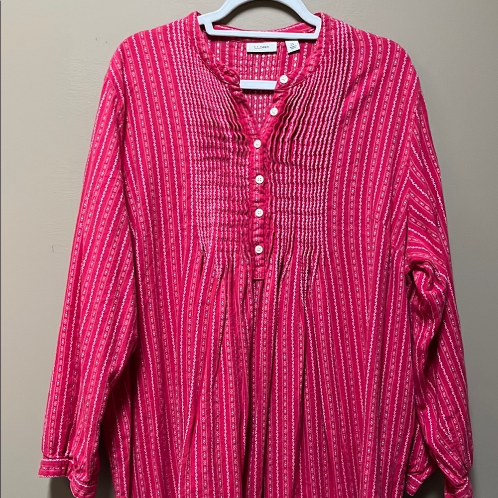 Vintage LLBean Dobby Pintuck Flannel nightgown size 2XL
